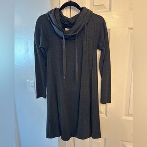 Lou & Grey Charcoal Long Sleeve Dress with Cowl Neck